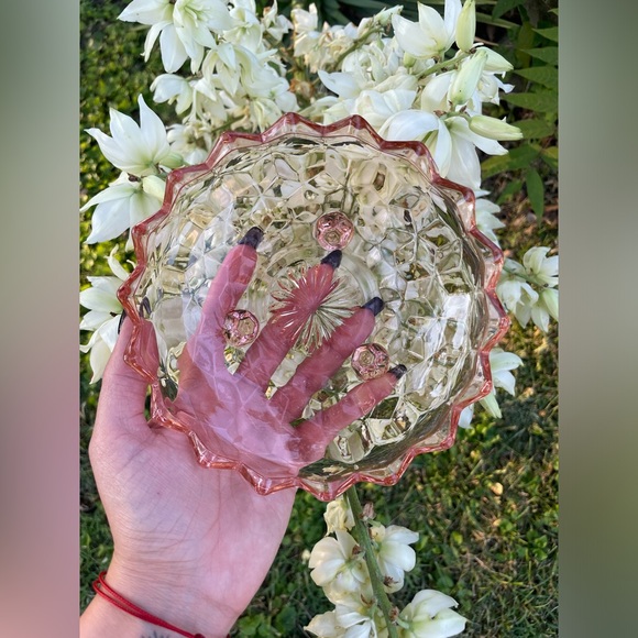 Vintage Pink Depression Candy Dish Bowl - Picture 10 of 14